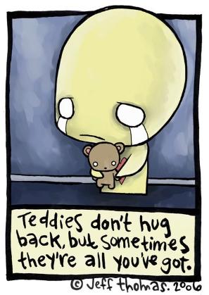 teddies dont hug back. Pon and Zi are ack!